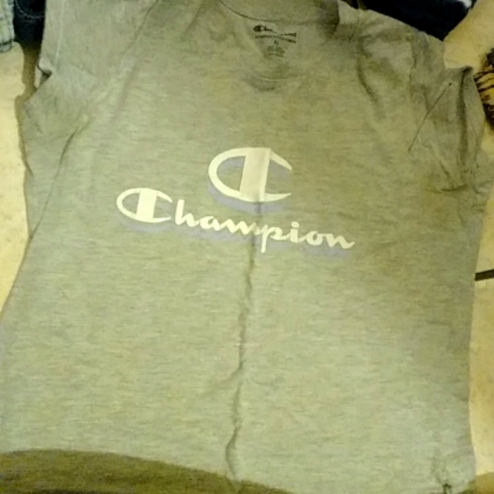 This gray and white shirt from champion